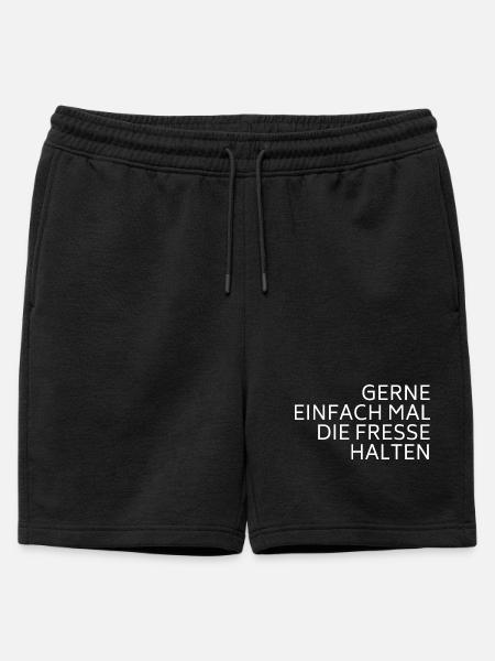 Shut up white - Mens' Premium Organic Sweatshorts - black