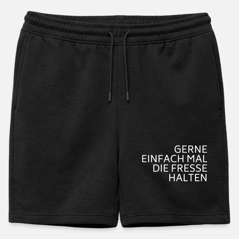Shut up white - Mens' Premium Organic Sweatshorts - black