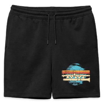Flûte graphique - Short de survêtement homme premium - noir - Devant - AI Model Male 178 light (178cm)