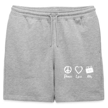 Paix Amour Années 80 - Short de survêtement homme premium - gris chiné - Devant - AI Model Male 178 light (178cm)