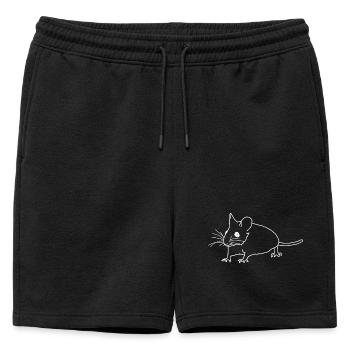 Lineart de souris - Short de survêtement homme premium - noir - Devant - AI Model Male 178 light (178cm)