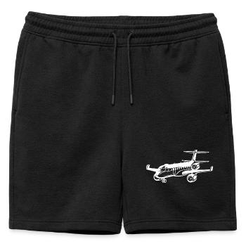 Dessin d’avion - Short de survêtement homme premium - noir - Devant - AI Model Male 178 light (178cm)