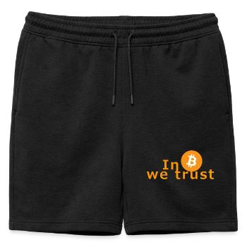 In Bitcoin we trust - Crypto Nerds Investor Exchange - Mens' Premium Organic Sweatshorts - black - Front - AI Model Male 178 light (178cm)