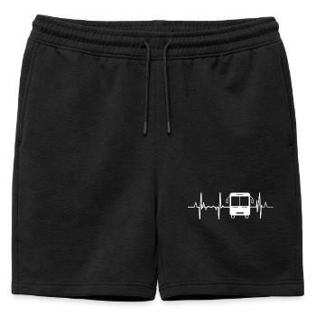 Bus Heartbeat - Mens' Premium Organic Sweatshorts - black - Front - AI Model Male 178 light (178cm)