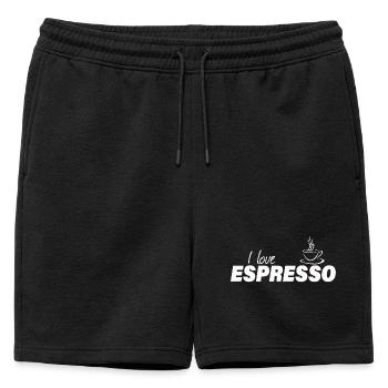 I LOVE ESPRESSO - Mens' Premium Organic Sweatshorts - black - Front - AI Model Male 178 light (178cm)