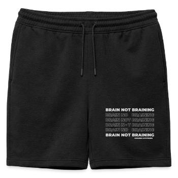 Mystères modernes | Cerveau pas cerveau - Short de survêtement homme premium - noir - Devant - AI Model Male 178 light (178cm)