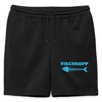 FISCHKOPP - Short de survêtement homme premium - noir - Devant - AI Model Male 178 light (178cm)