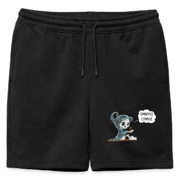 squelette tenant plante espoir émergence disant - Short de survêtement homme premium - noir - Devant - AI Model Male 178 light (178cm)