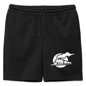 Railway Sketch - Mens' Premium Organic Sweatshorts - black - Front - AI Model Male 178 light (178cm)