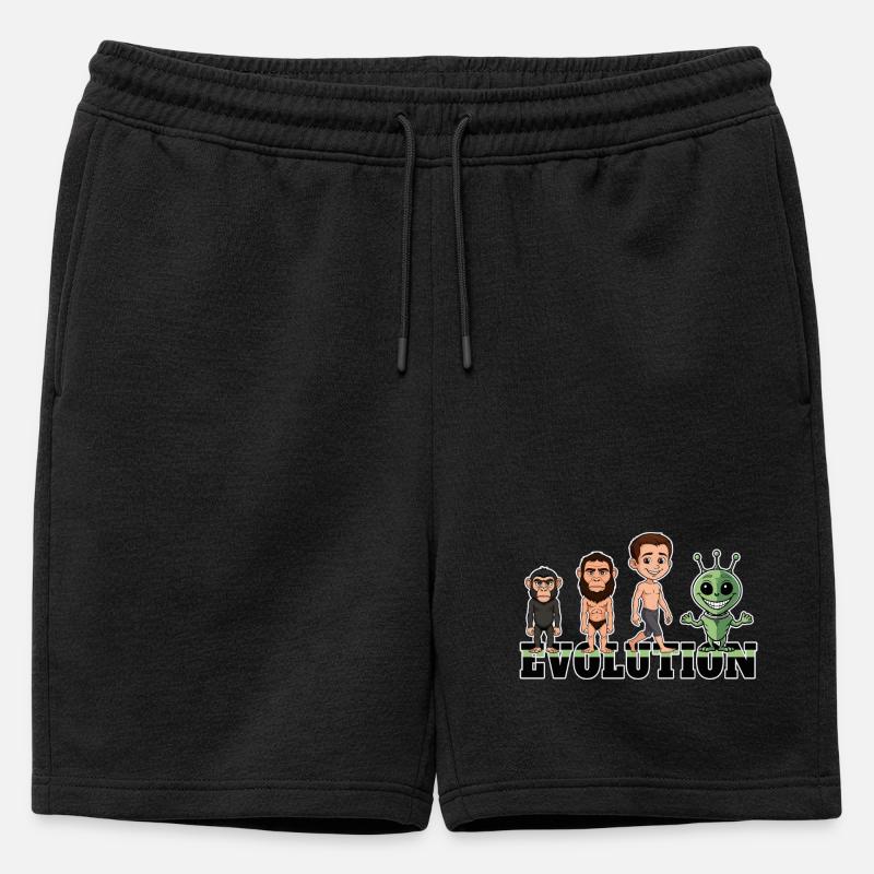 Evolution Alien - Männer Premium Organic Sweatshorts - Schwarz