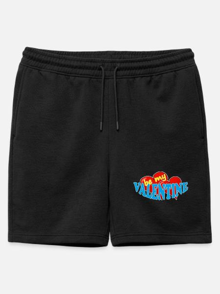 VALENTINE - Männer Premium Organic Sweatshorts - Schwarz