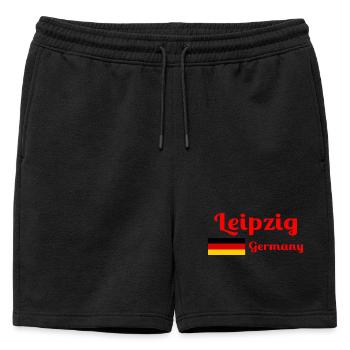 Leipzig, Allemagne- Imprimés élégants - Short de survêtement homme premium - noir - Devant - AI Model Male 178 light (178cm)