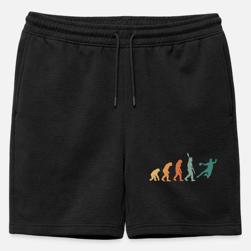 Evolution Handball Retro - Männer Premium Organic Sweatshorts - Schwarz