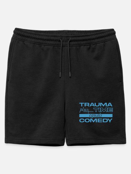 Trauma + Time = Comedy - Mens' Premium Organic Sweatshorts - black