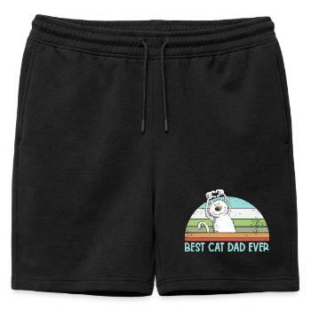 Best Cat Dad Cats Dad Vintage Cat Lover - Mens' Premium Organic Sweatshorts - black - Front - AI Model Male 178 light (178cm)