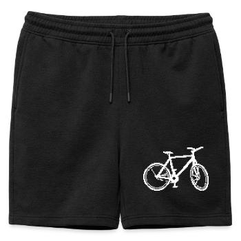 Retro Fahrrad Linie Kunst Design - Männer Premium Organic Sweatshorts - Schwarz - Vorne - AI Model Male 178 light (178cm)