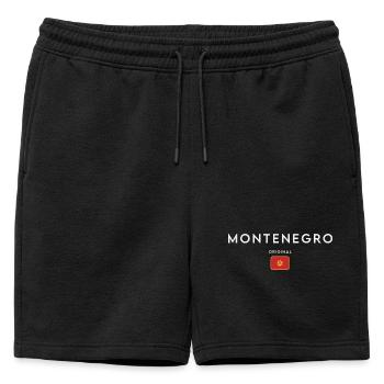 Flag of Montenegro, Montenegrin pride - Mens' Premium Organic Sweatshorts - black - Front - AI Model Male 178 light (178cm)