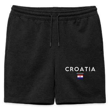 Drapeau croate, fierté croate - Short de survêtement homme premium - noir - Devant - AI Model Male 178 light (178cm)