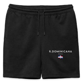 Flag of the Dominican Republic - Mens' Premium Organic Sweatshorts - black - Front - AI Model Male 178 light (178cm)