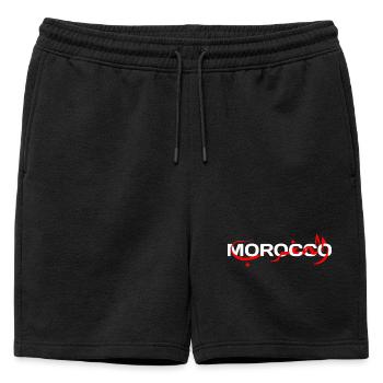Maroc Mon Origine en Lettre Arabe - Short de survêtement homme premium - noir - Devant - AI Model Male 178 light (178cm)