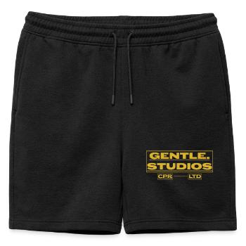 Gentle Studios – Image de marque minimaliste - Short de survêtement homme premium - noir - Devant - AI Model Male 178 light (178cm)