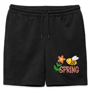 Motif printanier avec abeille - Short de survêtement homme premium - noir - Devant - AI Model Male 178 light (178cm)
