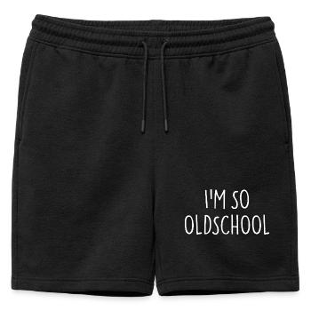 I'M SO OLDSCHOOL - Mens' Premium Organic Sweatshorts - black - Front - AI Model Male 178 light (178cm)