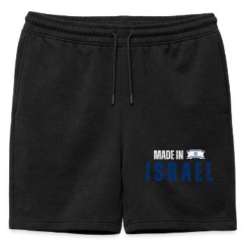 Fabriqué en Israël, fierté israélienne - Short de survêtement homme premium - noir - Devant - AI Model Male 178 light (178cm)