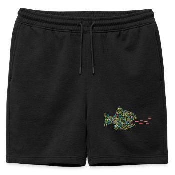POISSON MANGE-VOITURES - Short de survêtement homme premium - noir - Devant - AI Model Male 178 light (178cm)