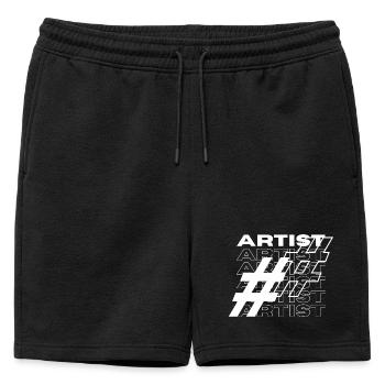 Artiste Hashtag Typographie - Short de survêtement homme premium - noir - Devant - AI Model Male 178 light (178cm)