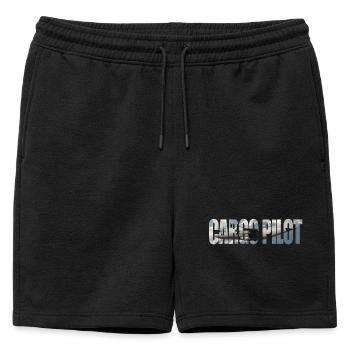 Pilote cargo C-27 - Short de survêtement homme premium - noir - Devant - AI Model Male 178 light (178cm)