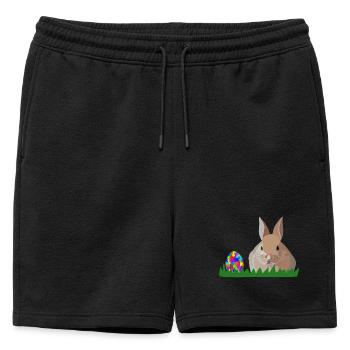 Lapin de Pâques Olli - Short de survêtement homme premium - noir - Devant - AI Model Male 178 light (178cm)