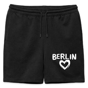 I love Berlin - heart symbol of Berlin - Mens' Premium Organic Sweatshorts - black - Front - AI Model Male 178 light (178cm)