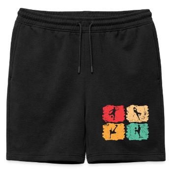 Football vintage – Solar Pulse - Mens' Premium Organic Sweatshorts - black - Front - AI Model Male 178 light (178cm)