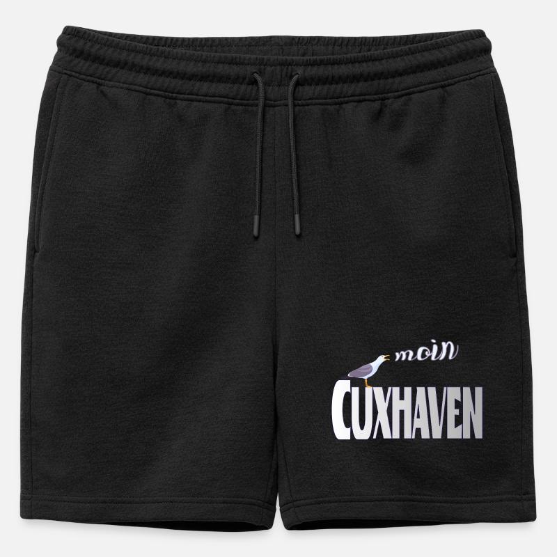 Cuxhaven Möwe & Moin Design - Männer Premium Organic Sweatshorts - Schwarz