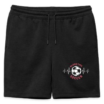 Blood type football with heartbeat - Clubs Teams - Mens' Premium Organic Sweatshorts - black - Front - AI Model Male 178 light (178cm)