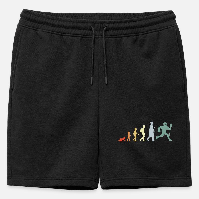 Evolution eines Lacrosse Spielers - Männer Premium Organic Sweatshorts - Schwarz