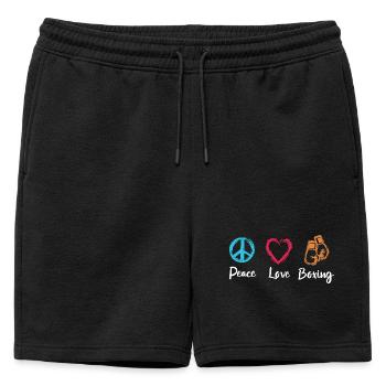 Peace Love Boxe - Short de survêtement homme premium - noir - Devant - AI Model Male 178 light (178cm)