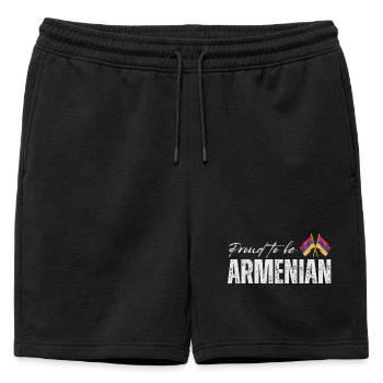 Arménien fier, j’adore l’Arménie - Short de survêtement homme premium - noir - Devant - AI Model Male 178 light (178cm)