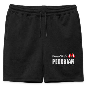 Fier péruvien, fabriqué au Pérou - Short de survêtement homme premium - noir - Devant - AI Model Male 178 light (178cm)
