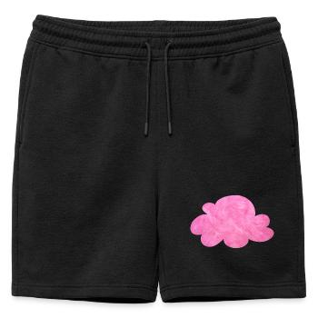 rose nuage velcro fourrure ciel câlin rose - Short de survêtement homme premium - noir - Devant - AI Model Male 178 light (178cm)
