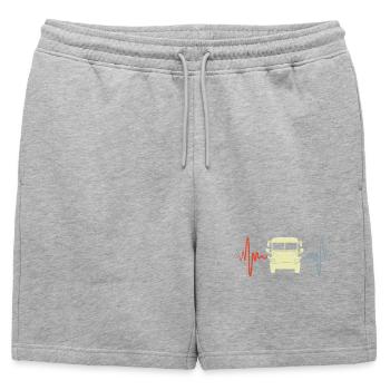Vintage Bus ECG - Short de survêtement homme premium - gris chiné - Devant - AI Model Male 178 light (178cm)