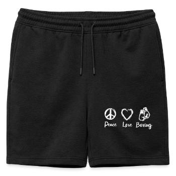 Peace Love Boxe - Short de survêtement homme premium - noir - Devant - AI Model Male 178 light (178cm)