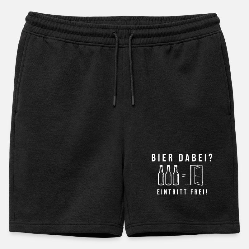 Bier dabei Eintritt frei - Männer Premium Organic Sweatshorts - Schwarz