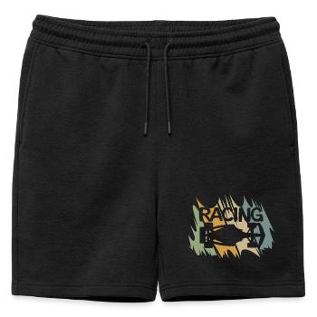 Design de course de formule rétro pour les fans de sport automobile - Short de survêtement homme premium - noir - Devant - AI Model Male 178 light (178cm)