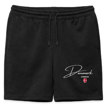 Danish pride, elegant minimalist design - Mens' Premium Organic Sweatshorts - black - Front - AI Model Male 178 light (178cm)