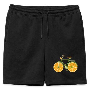 Funny bike with orange wheels fruity funny - Mens' Premium Organic Sweatshorts - black - Front - AI Model Male 178 light (178cm)