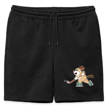 Dog Hockey Hockey Stick - Mens' Premium Organic Sweatshorts - black - Front - AI Model Male 178 light (178cm)