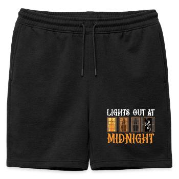 Skeleton at the window at night - Mens' Premium Organic Sweatshorts - black - Front - AI Model Male 178 light (178cm)