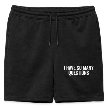 J’ai tellement de questions - Short de survêtement homme premium - noir - Devant - AI Model Male 178 light (178cm)